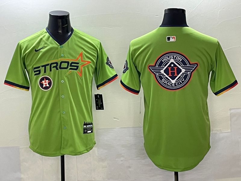 Men Houston Astros Blank Green three generations Joint Name 2025 Nike MLB Jersey style 30->houston astros->MLB Jersey